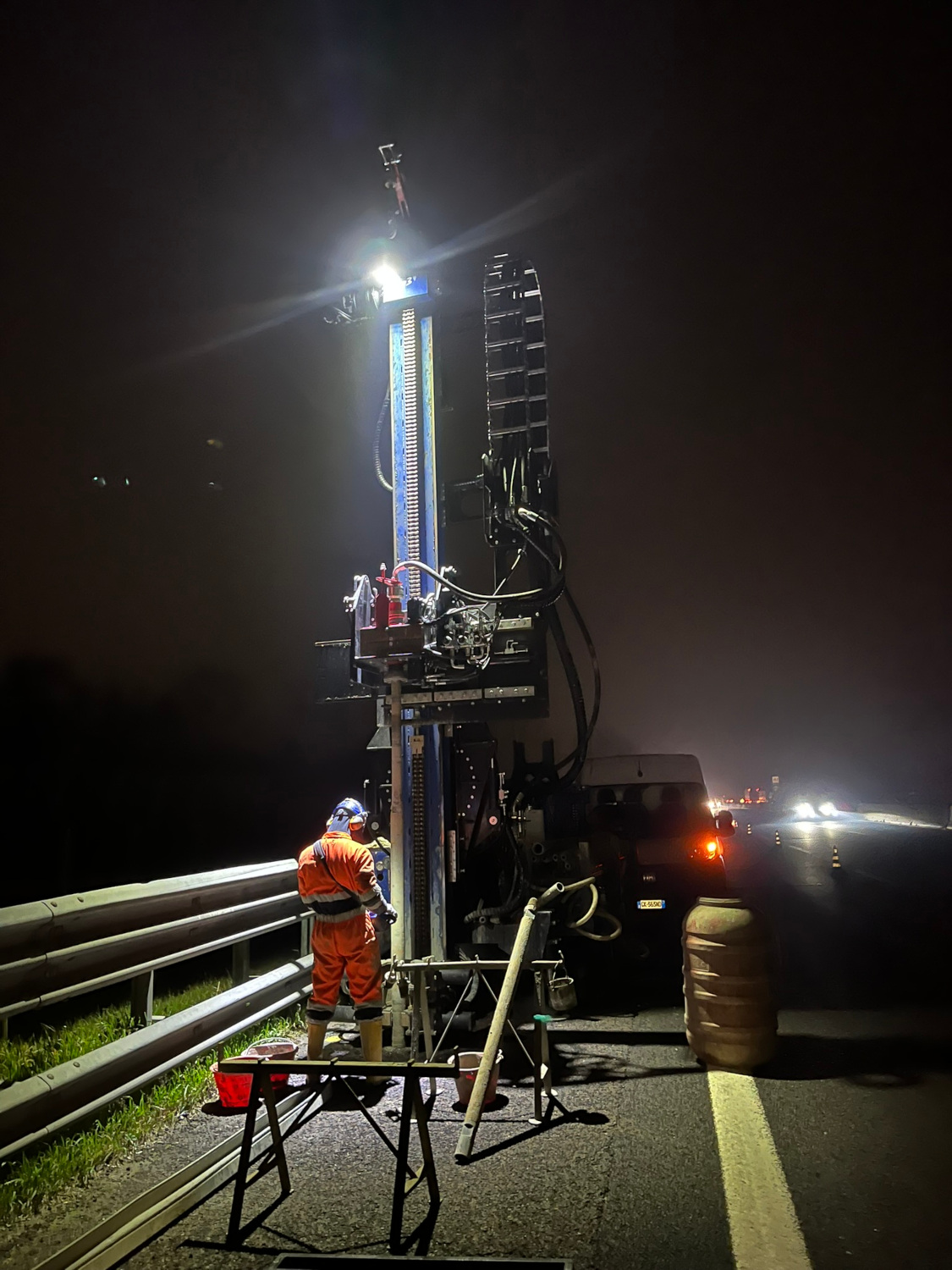 Carotaggi archeologici in autostrada A1, Reggio Emilia.